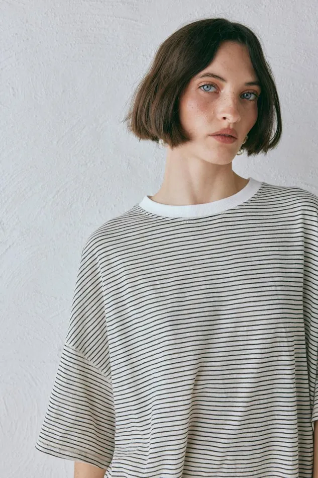 VRG GRL Willow Tee Stripe Women Short Sleeve