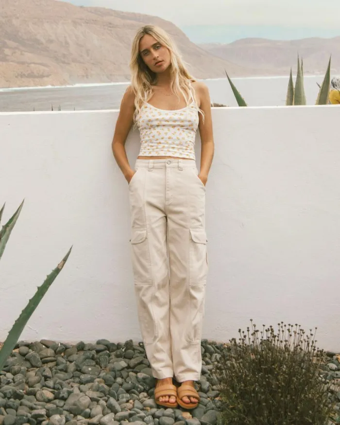 Wall To Wall Denim Cargo Pants Antique White 1 Women Billabong Pants