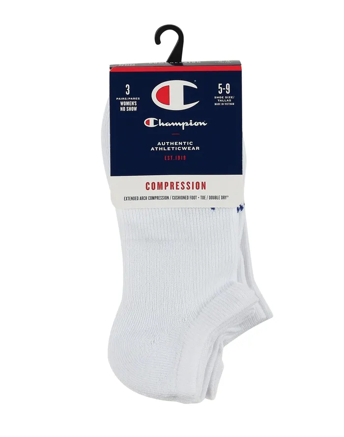 Women039S Compression NoShow Socks 3Pairs White Women Champion Socks