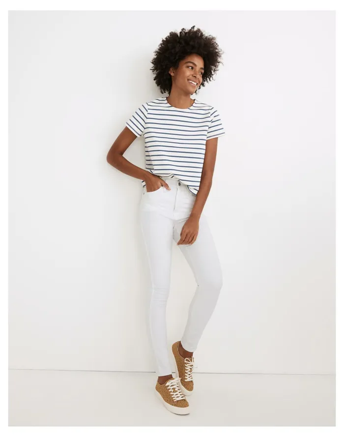 Women 10034 High Rise Skinny Jeans In Pure White Pure White Madewell Jeans