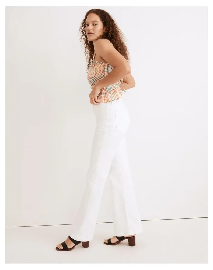 Women 11034 High Rise Flare Jeans In Tile White Tile White Madewell Jeans