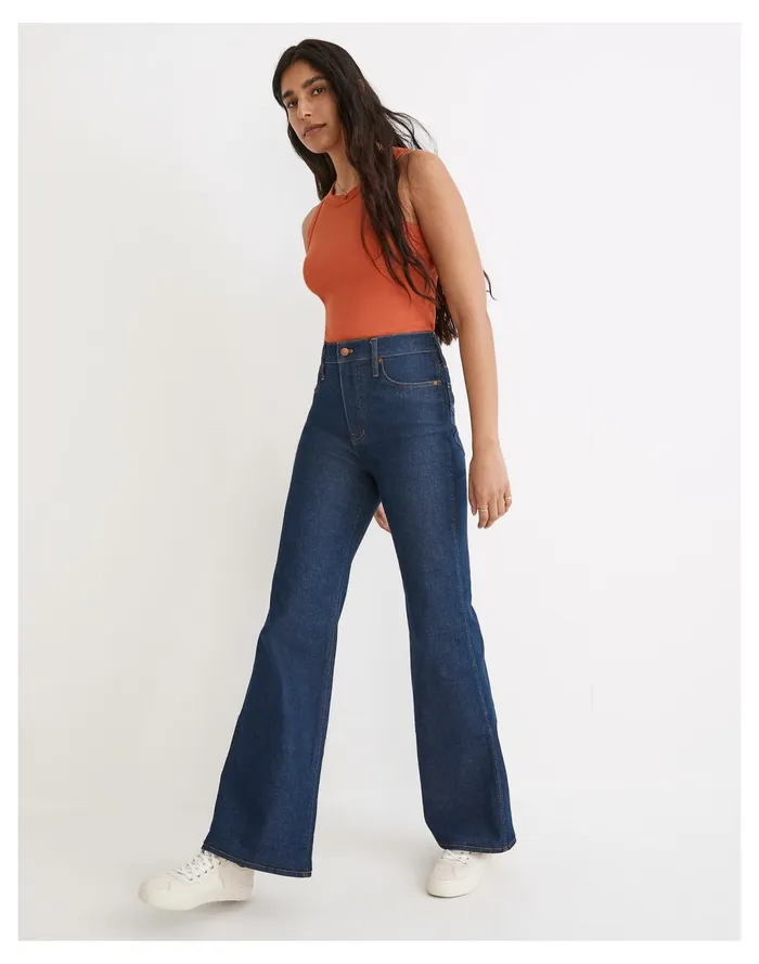 Women 11034 High Rise Flare Jeans In Wrenford Wash Wrenford Wash Madewell Jeans
