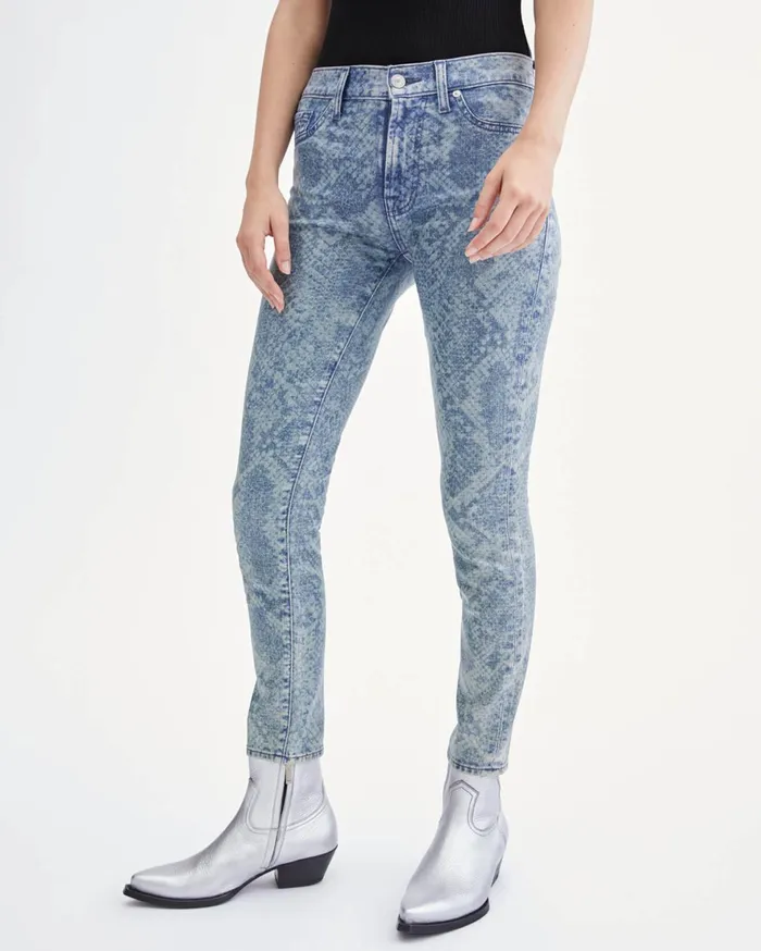Women 7 For All Mankind Ankle Ankle Skinny With Laser Indigo Snake 038 Faux Pockets In Reed