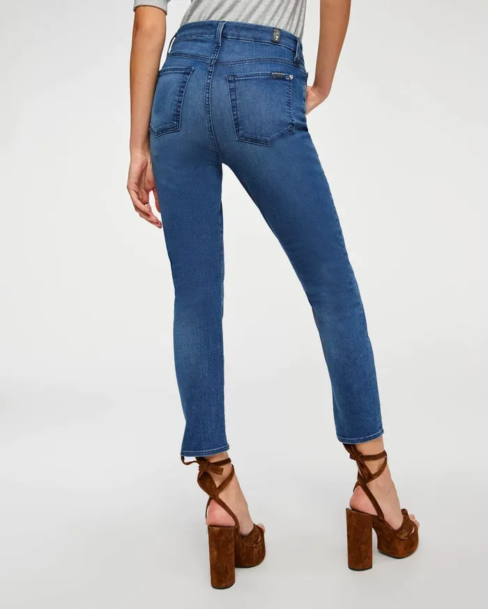 Women 7 For All Mankind Ankle Bair High Waist Ankle Skinny In Peace Blue