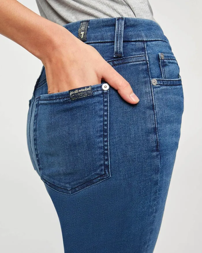 Women 7 For All Mankind Ankle Bair High Waist Ankle Skinny In Peace Blue