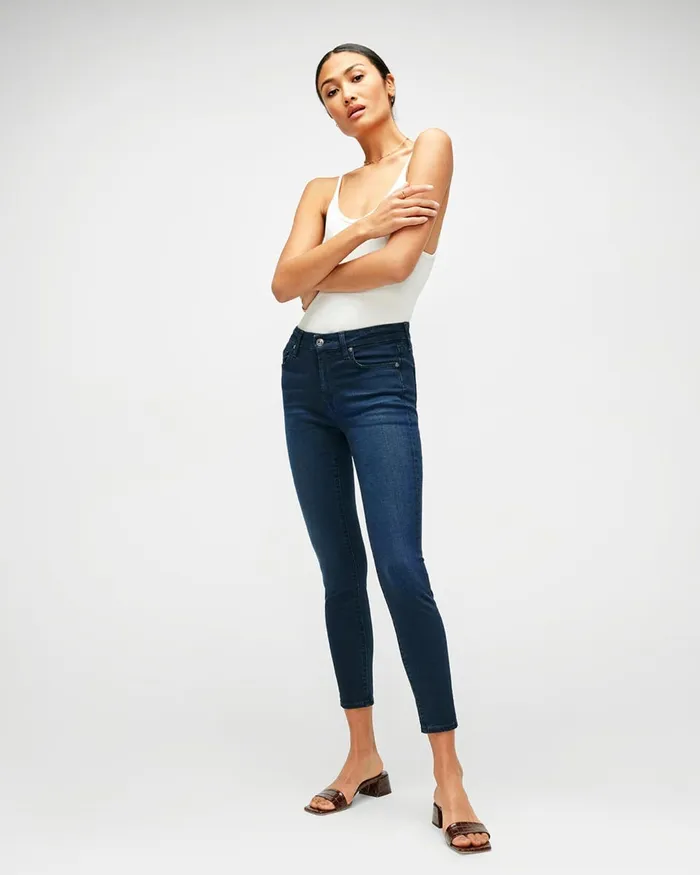 Women 7 For All Mankind Ankle Slim Illusion Ankle Skinny In Twilight Blue