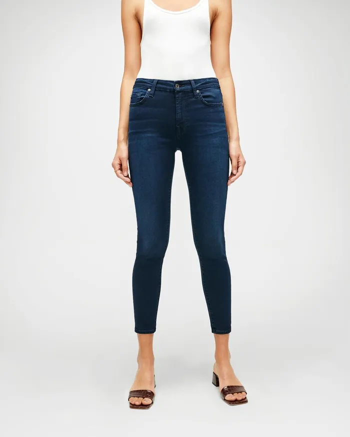 Women 7 For All Mankind Ankle Slim Illusion Ankle Skinny In Twilight Blue