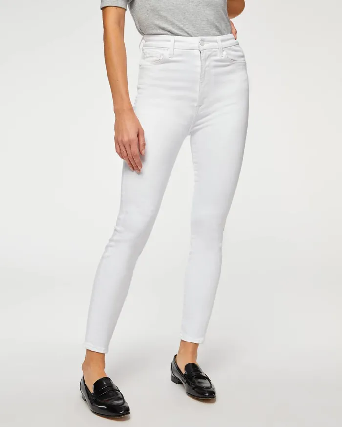Women 7 For All Mankind Full Length Slim Illusion Aubrey In Clean White