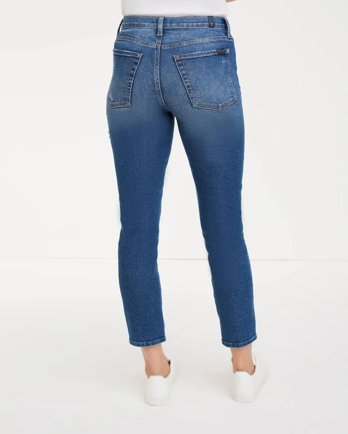 Women 7 For All Mankind High Waist 5050 Straight With Destroy In Seward