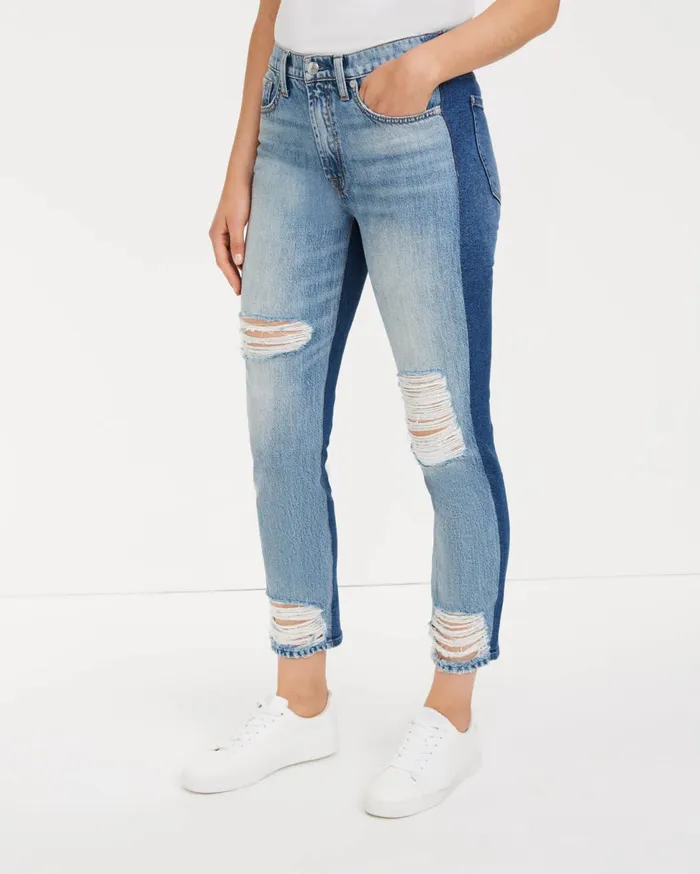 Women 7 For All Mankind High Waist 5050 Straight With Destroy In Seward
