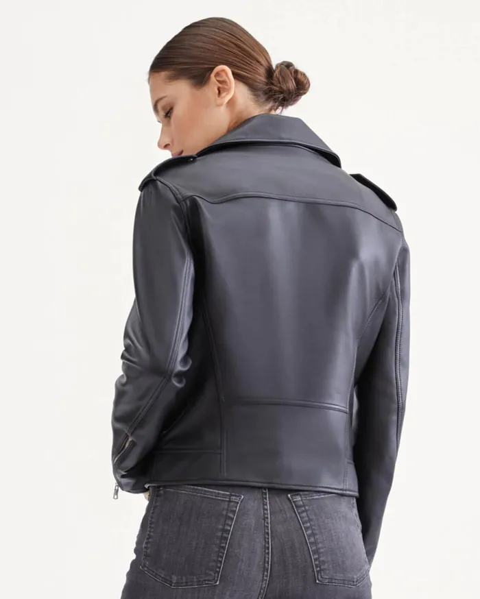 Women 7 For All Mankind Jackets 038 Coats 7 Zipper Moto Jacket
