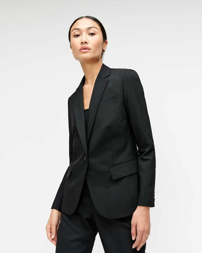 Women 7 For All Mankind Jackets 038 Coats Classic Blazer In Jet Black