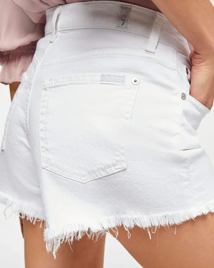 Women 7 For All Mankind Shorts 038 Skirts Cut Off Short In Clean White