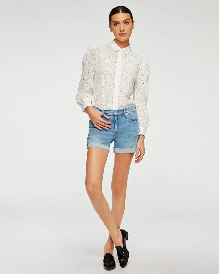 Women 7 For All Mankind Shorts 038 Skirts Relaxed Mid Rise Short In Melrose