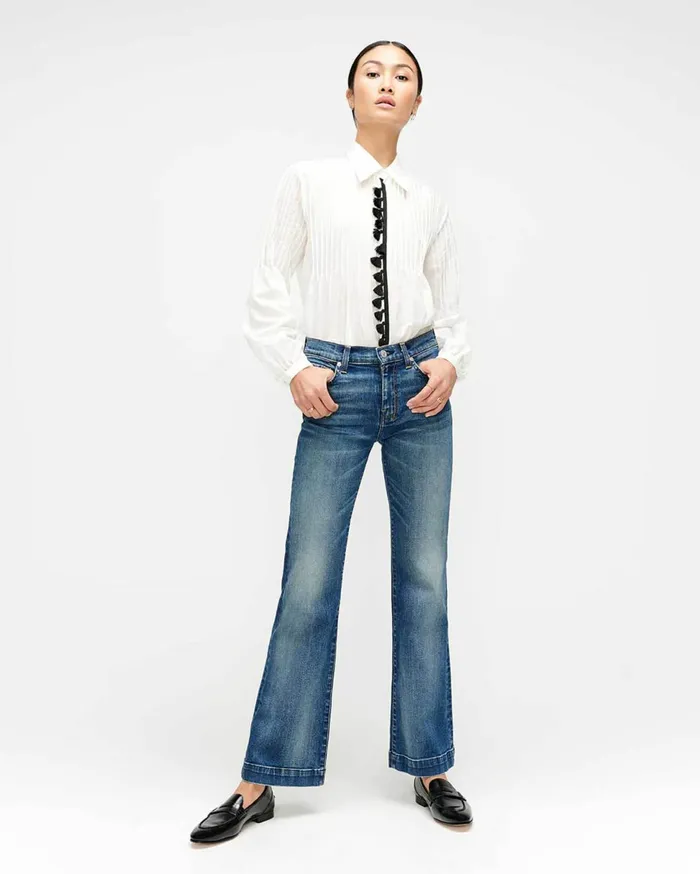 Women 7 For All Mankind Tailorless Tailorless Dojo In Distressed Authentic Light