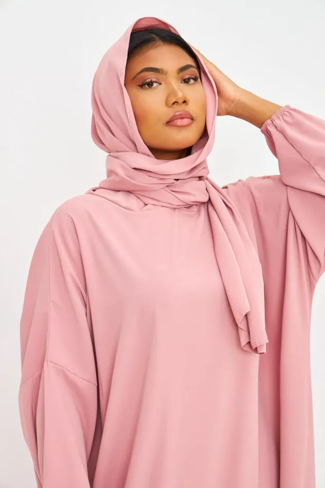 Women Abaya Rose Ample Avec Voile Intgr Brentiny Paris Collection Ramadan