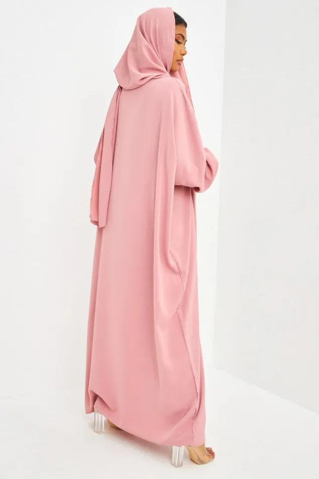 Women Abaya Rose Ample Avec Voile Intgr Brentiny Paris Collection Ramadan