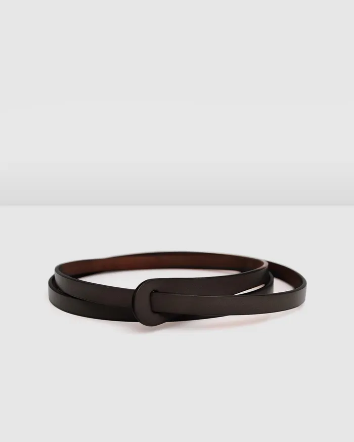 Women Accessories Belle and Bloom Tie The Knot Leather Belt 8211 Espresso
