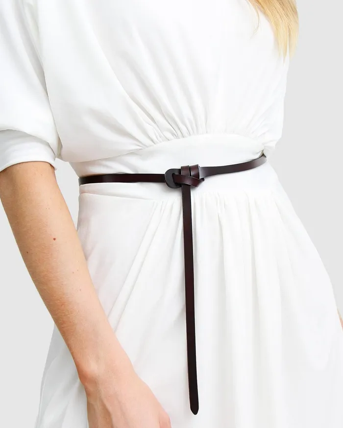 Women Accessories Belle and Bloom Tie The Knot Leather Belt 8211 Espresso