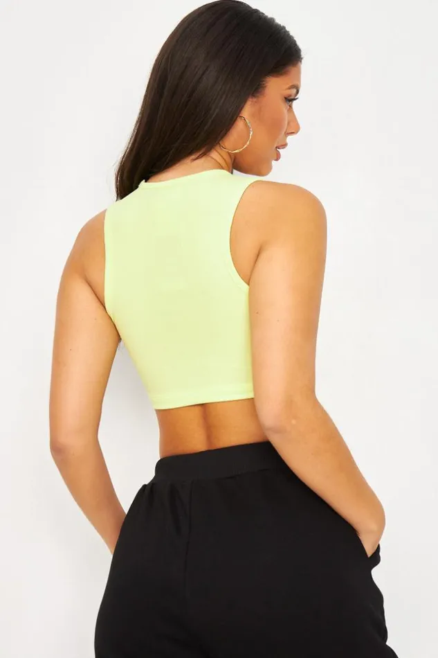 Women Adicolor Essentials Rib Ribbed Tank Top In Yellow Adidas Yellow Brentiny Paris Top And Tank Tops