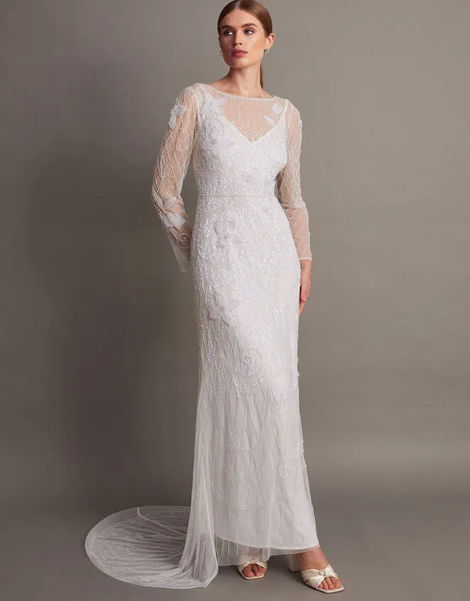 Women Alexa Beaded Bridal Dress Ivory Monsoon Dresses