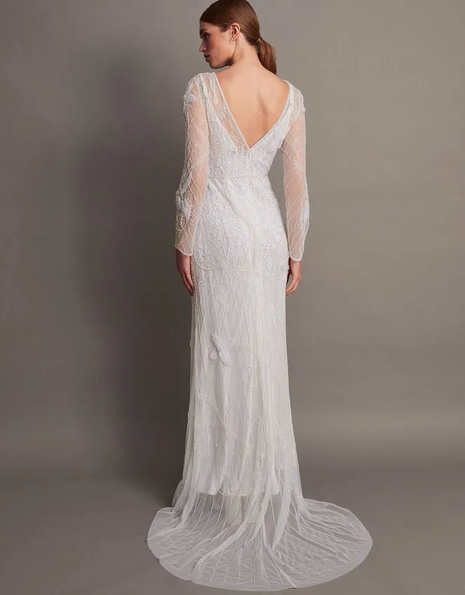 Women Alexa Beaded Bridal Dress Ivory Monsoon Dresses