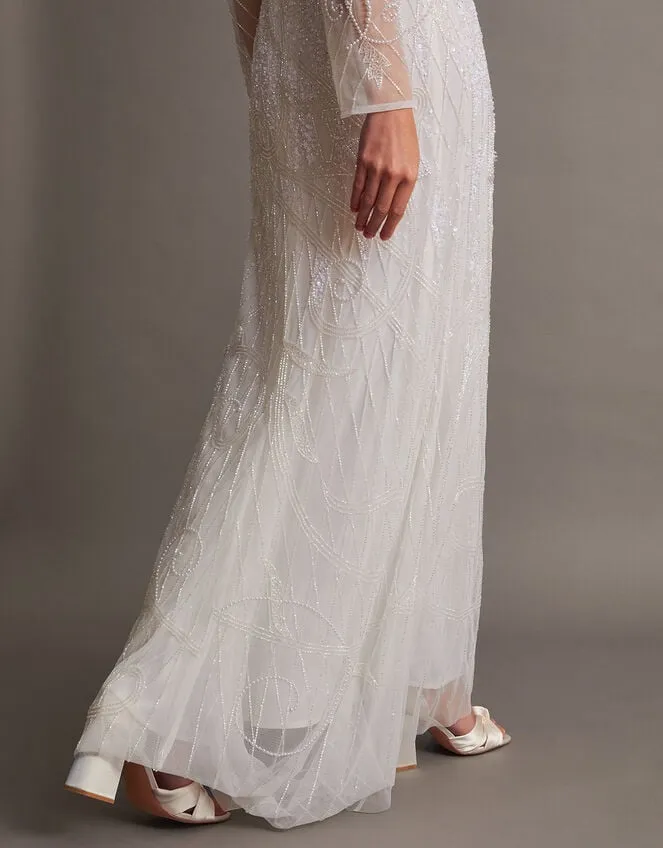 Women Alexa Beaded Bridal Dress Ivory Monsoon Dresses