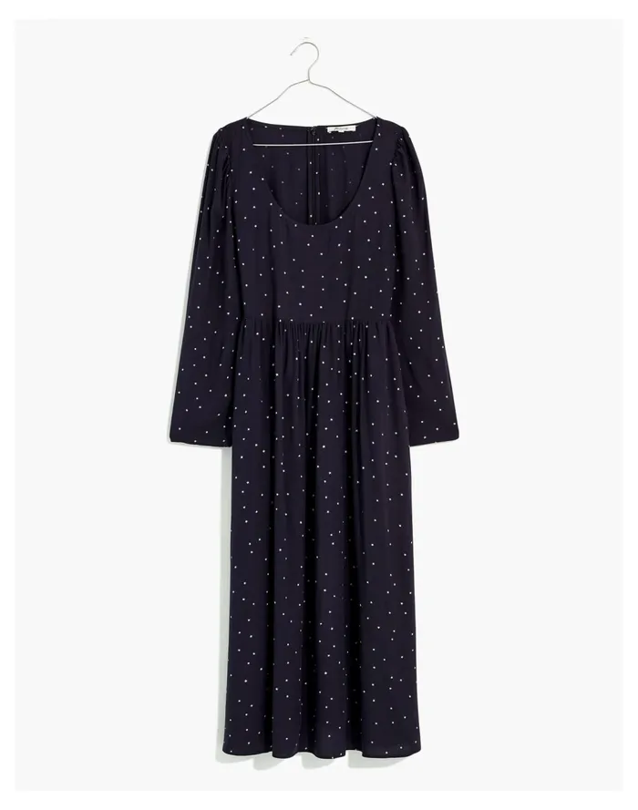 Women Alicia Long Sleeve Scoopneck Midi Dress In Night Stars Night Vision Madewell Dresses Women Alicia Long Sleeve Scoopneck Midi Dress In Night Stars Night Vision Madewell Dresses
