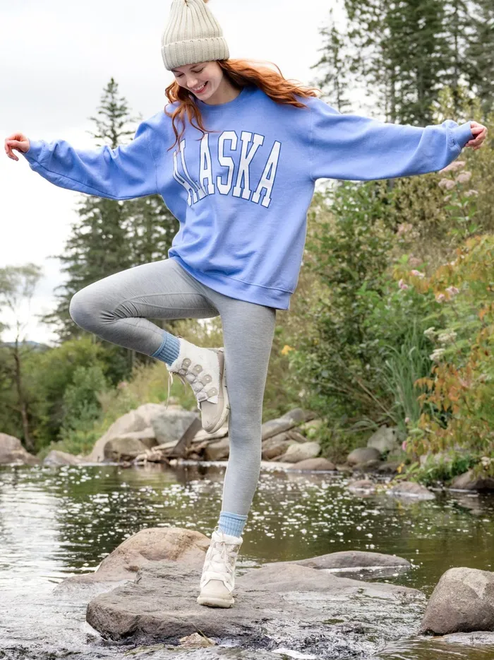 Women Altar039d State Activewear Alaska Graphic Sweatshirt Blue