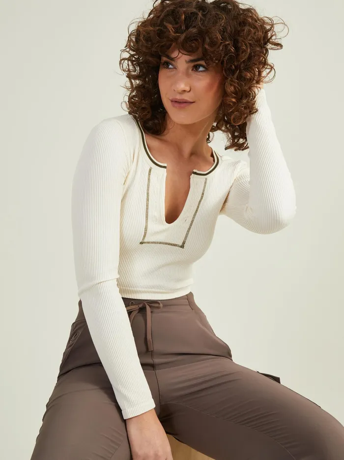 Women Altar039d State Activewear Love Triangle Cropped Top Ivoryolive