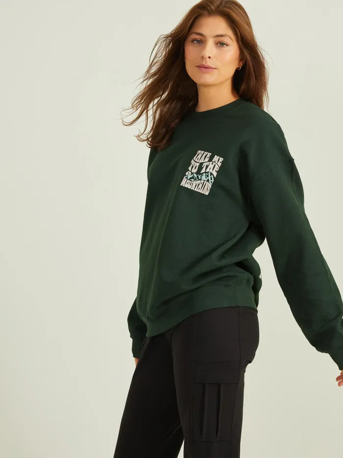 Women Altar039d State Activewear To The Mountains Graphic Sweatshirt Forest