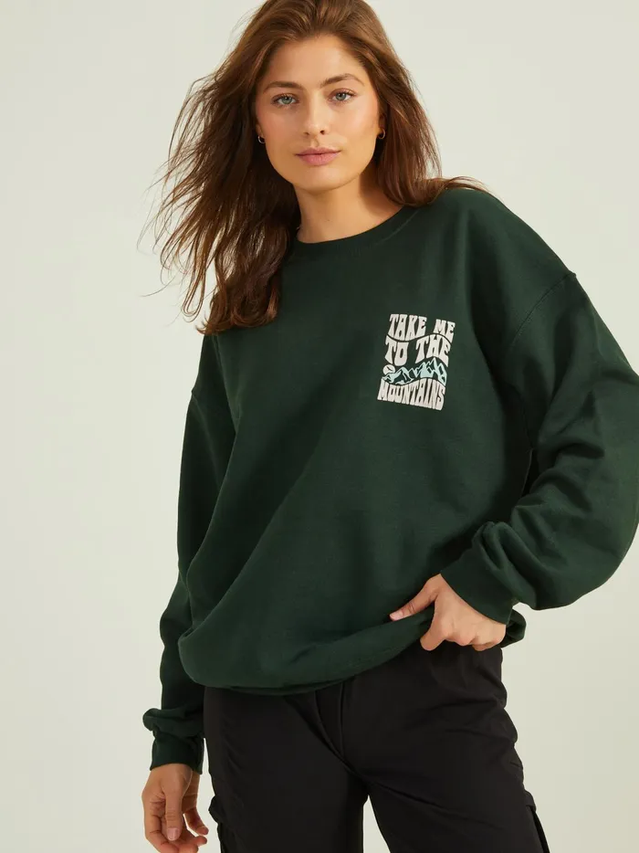 Women Altar039d State Activewear To The Mountains Graphic Sweatshirt Forest