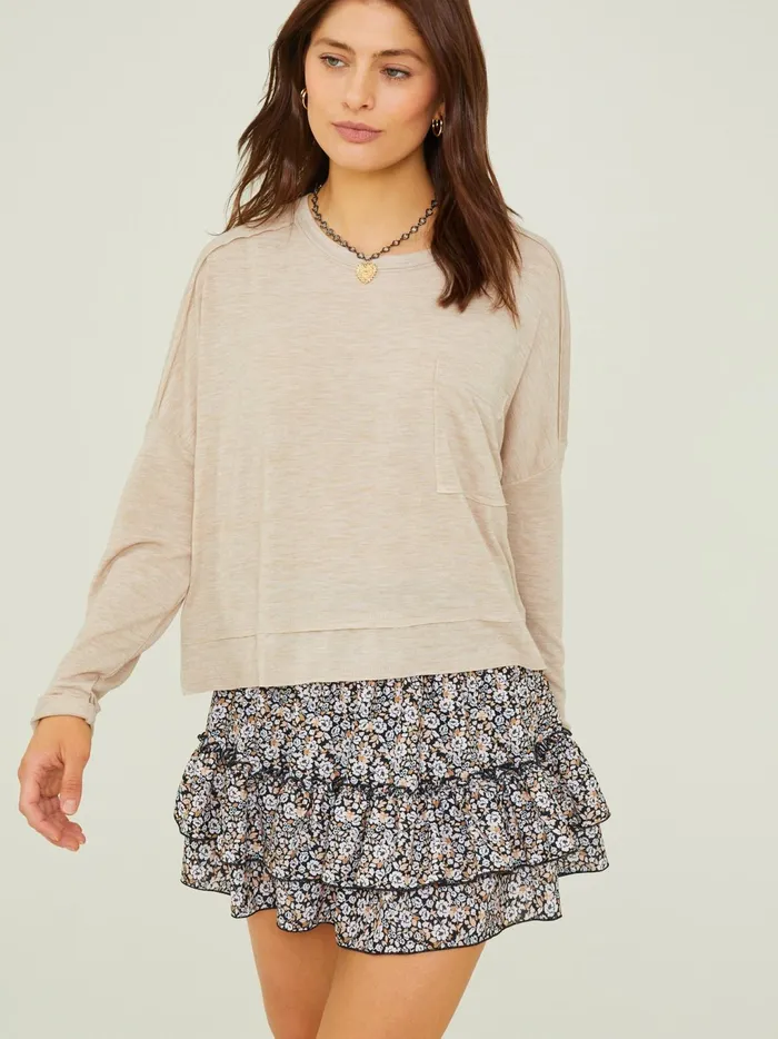 Women Altar039d State Blouses Clove Boxy Cropped Tee Oatmeal
