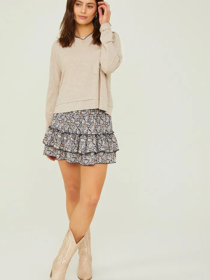 Women Altar039d State Blouses Clove Boxy Cropped Tee Oatmeal