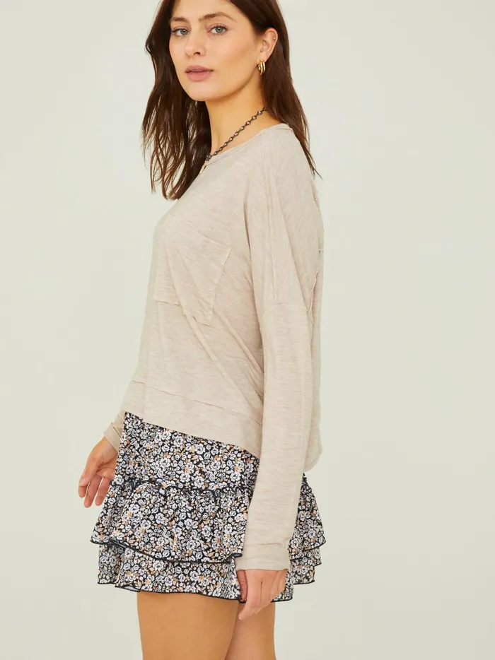 Women Altar039d State Blouses Clove Boxy Cropped Tee Oatmeal