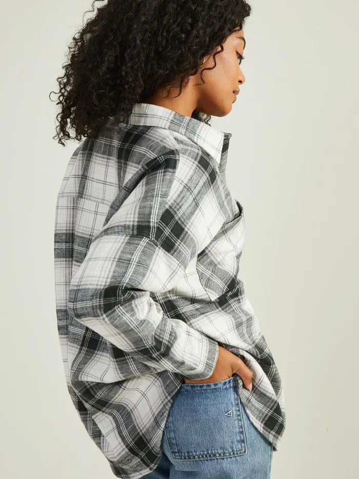 Women Altar039d State Blouses Haisley Plaid Flannel Blackcream