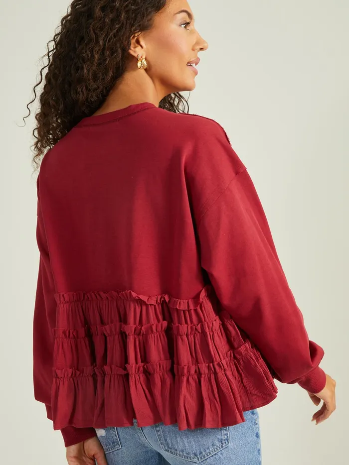 Women Altar039d State Blouses Harow Peplum Top Wine
