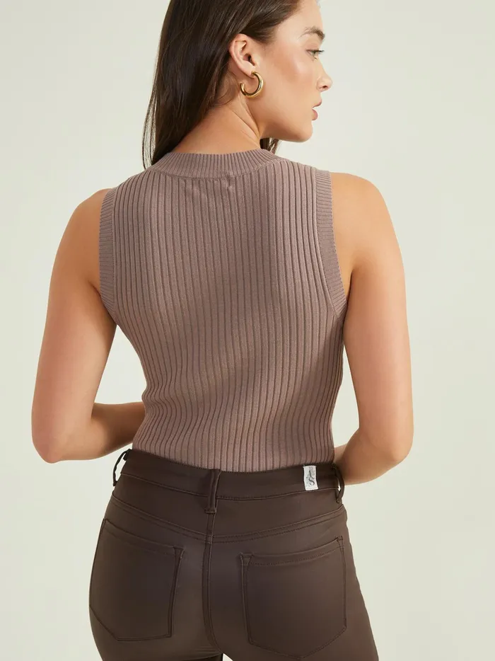 Women Altar039d State Blouses Kristie Mock Neck Bodysuit Mocha