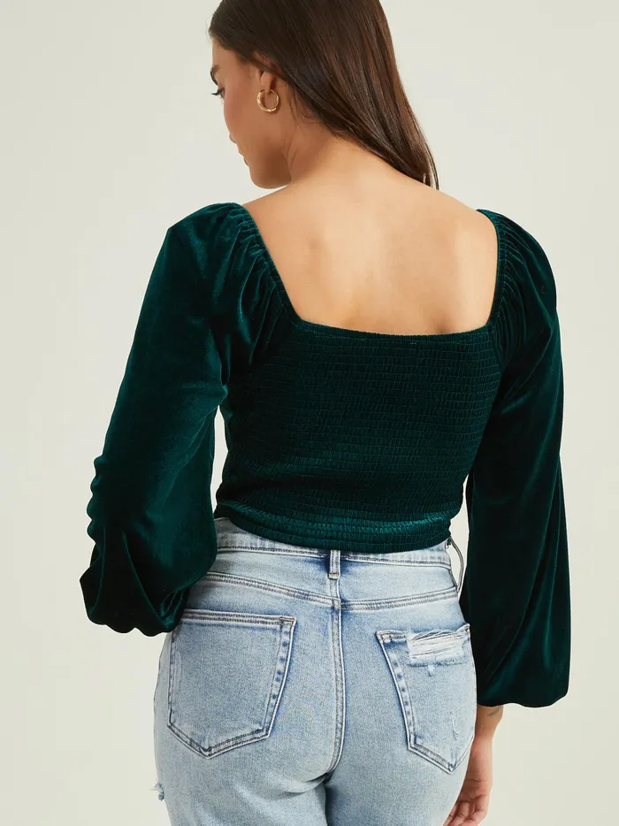 Women Altar039d State Blouses Pierce Velvet Corset Top Hunter