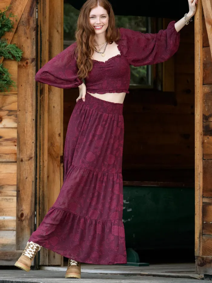 Women Altar039d State Blouses Veron Floral Smocked Top Raisin