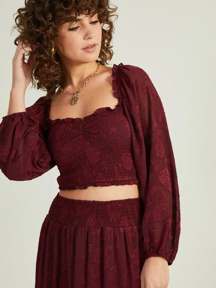 Women Altar039d State Blouses Veron Floral Smocked Top Raisin