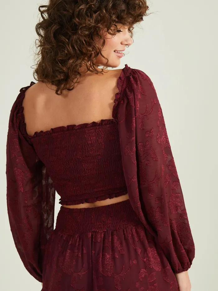 Women Altar039d State Blouses Veron Floral Smocked Top Raisin