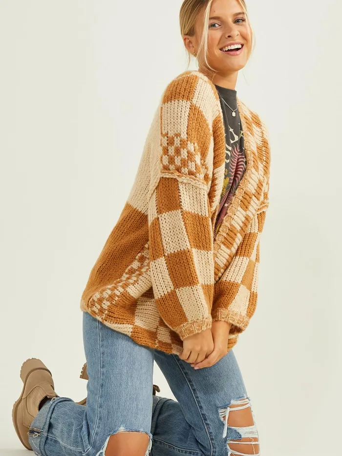 Women Altar039d State Cardigans Shannon Cardigan Camelmulti