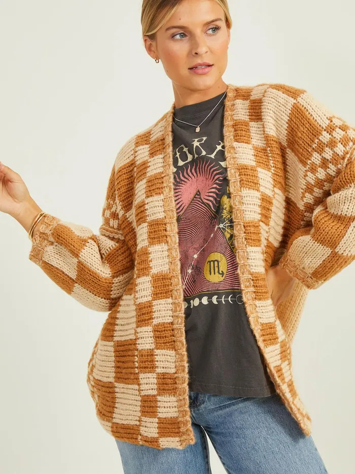 Women Altar039d State Cardigans Shannon Cardigan Camelmulti