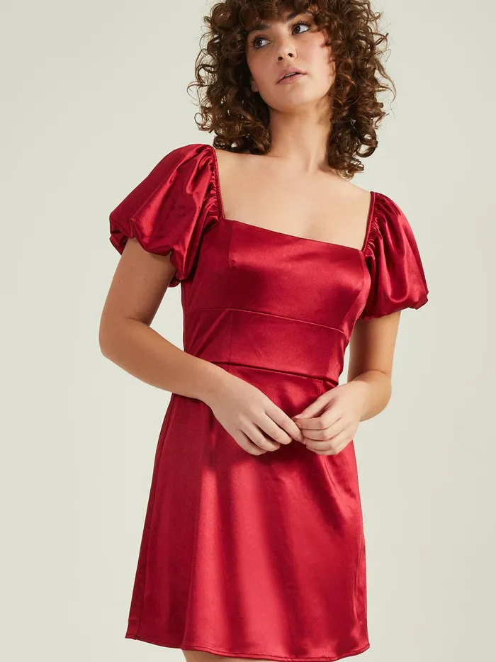 Women Altar039d State Casual Emma Satin Mini Dress Red