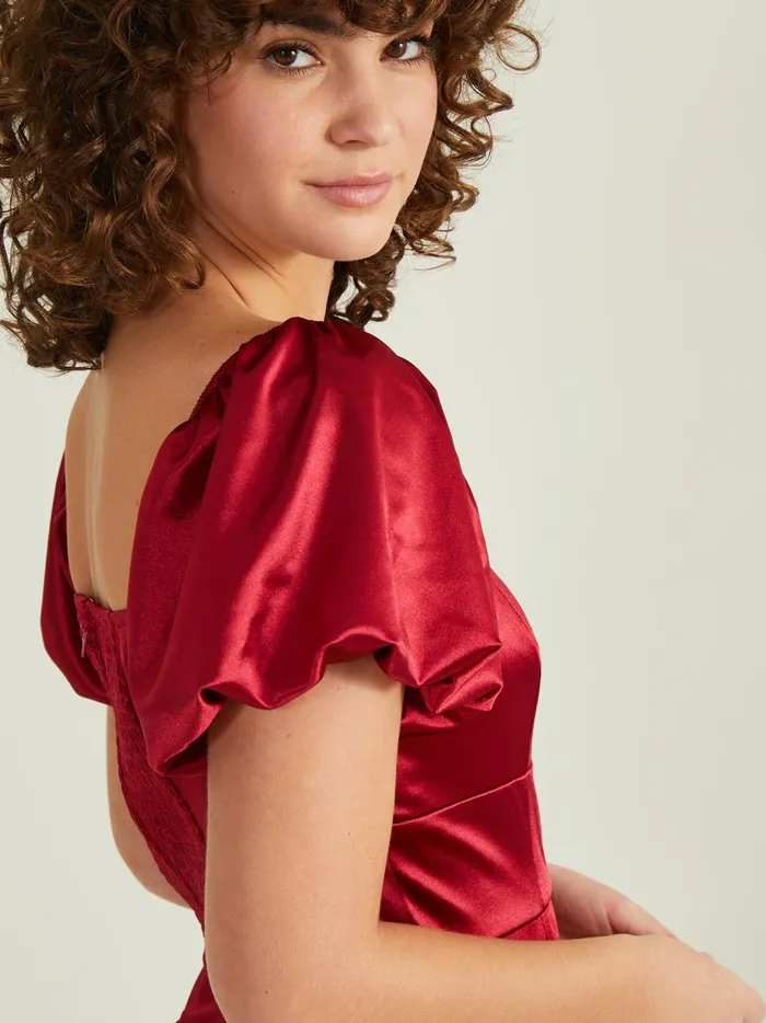 Women Altar039d State Casual Emma Satin Mini Dress Red