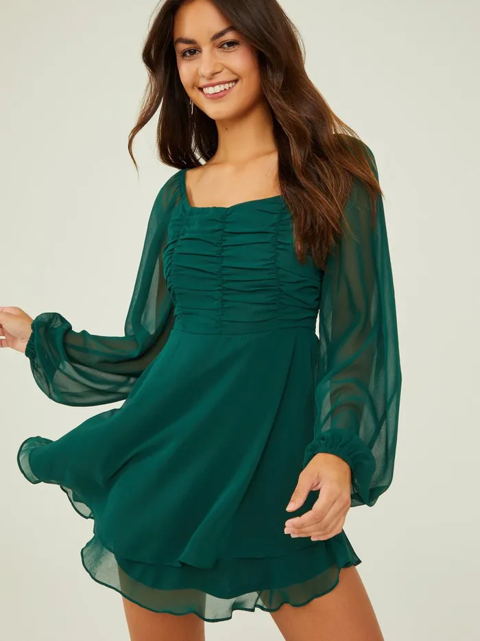 Women Altar039d State Casual Lori Long Sleeved Dress Hunter