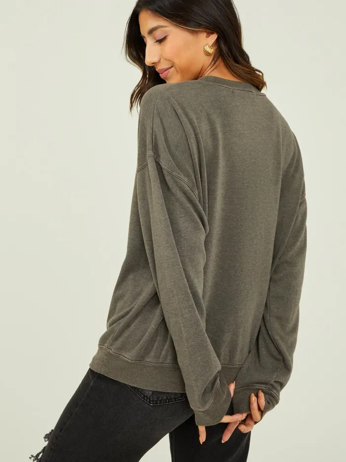 Women Altar039d State Graphics Mojave Car Oversized Sweatshirt Charcoal