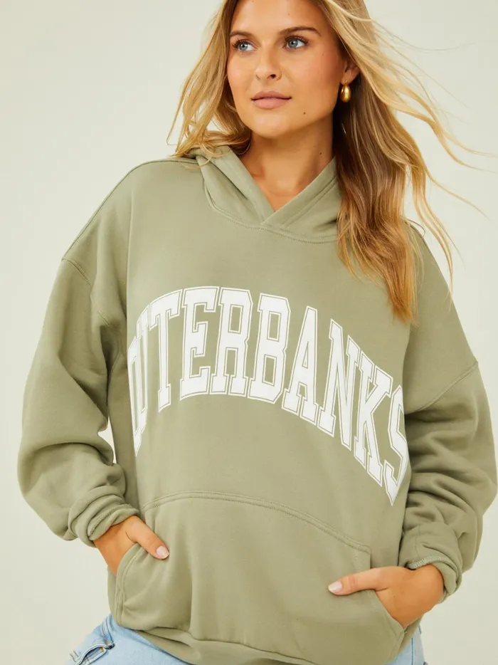 Women Altar039d State Graphics Outer Banks Oversized Hoodie Vetiver
