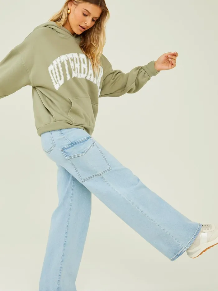 Women Altar039d State Graphics Outer Banks Oversized Hoodie Vetiver